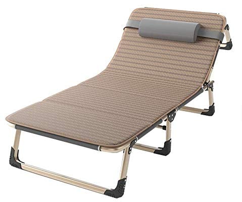 KAZUP Klappbare Gartenliege, belastbar bis 200 kg, Dreibeinliege mit Kissen, Sonnenliege 4-Fach verstellbar, wetterfeste Campingliege mit Aluminiumgestell