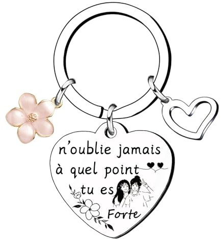 QTZXZX Porte Clef Homme Femme Cadeau Ami Original Anniversaire Amitié Meilleure N'oublie Jamais à Quel Point Tu Es Forte (1)
