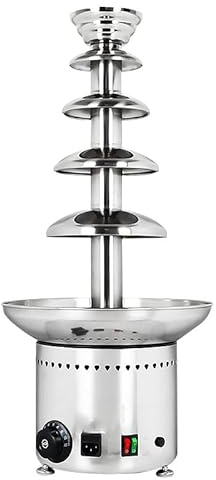 KEULEN 5 Tiers Chocolate Fountain, Commercial 304 Stainless Steel Chocolate Fondue Waterfall, 0°-110°C Adjustable Temperature, Removable Desgin, Easy To Clean, for Birthday Party Weddin