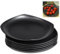 MININUSI 6 PCS Assiette Plate Noir 24cm Réutilisable, Service Assiette de Table Incassable, Service de Vaisselle Moderne, Service Assiette Dessert Assiette pour Salade, Snack, Pâtes, Steak (Carré)