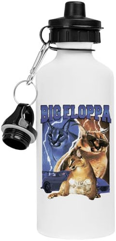 Generico Big Floppa Vintage Rap Borraccia Bianca Borraccia In Acciaio Inossidabile