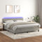 Festnight Boxspringbett 160x200 mit Matratze LED Polsterbett Doppelbett Bettgestell Samt Bettrahmen Bett mit Verstellbar Kopfteil Boxspringbetten mit Lattenroste Hellgrau