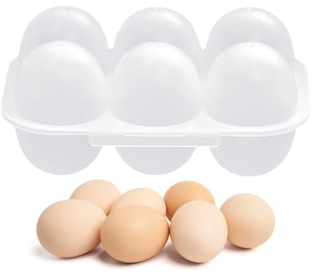 Portauova con 6 Griglie, Scatola portauova con 6 Griglie - Scatola per Uova Trasparente | Cestino per Uova per Frigorifero, Camper, Campeggio, Escursionismo, Picnic, Viaggi, attività