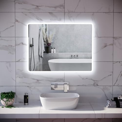 Nes Home Motion Sensor Bathroom LED Mirror Shaver Socket Demister 600 x 800mm