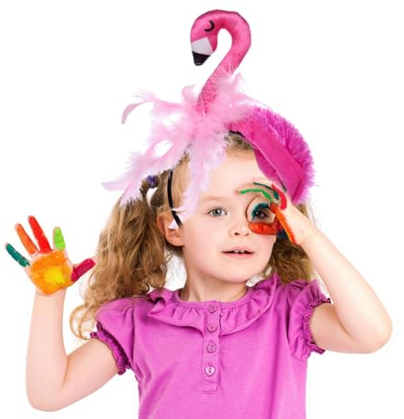 Flamingo Haarreif,Flamingo Headband,Flamingo Kostüm,Süßes Flamingo-Stirnband,Stirnband Haarband,Kopfschmuck Accessoire für Damen,Mädchen und Kinder, Haarschmuck für Karneval,Fasching & Silvester