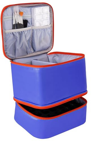 Gel Nail Supplies Bag,High Capacity Gel Nail Kit Case - High Capacity Nail Lamp Storage Box Holds 30 Nail Glue Bottles, Massage Oil and Cosmetic Bag