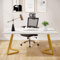 Tribesigns Bureau d'ordinateur - 140 x 80 cm - Table d'ordinateur - Table de conférence pour la maison, le bureau à domicile, le bureau - Blanc et doré