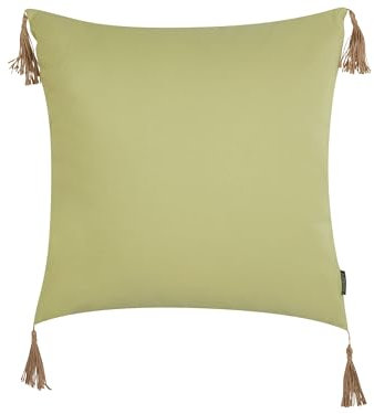 Beliani Dekokissen grün mit Quasten 45 x 45 cm quadratisch Abnehmbarer Bezug Chmistar