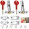 2 Pack Mortice Door Bolts with Star Keys,Stainless Steel Anti-Theft Door Security Rack Bolts,Enhanced Home and Workplace Protection,Ideal for Doors and Windows,Includes Matching Screws,Easy to Install