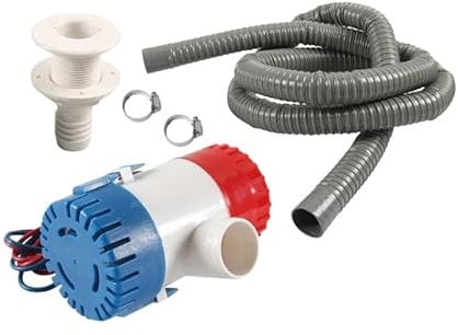 5Piece Bilge Pump Pipe Kit 1100GPH Electric 12V PVC Hose Clamp Thru Hull Fitting