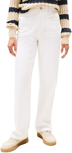 Tommy Hilfiger Damen Jeans Hose White Relaxed Straight High Rise, Weiß (White), 26W/30L