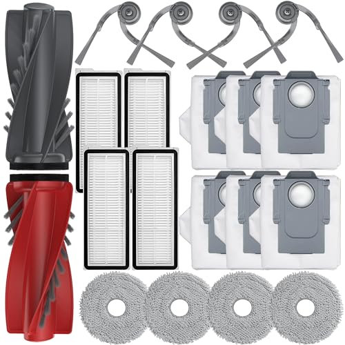 Bluearks Juego de accesorios de 22 piezas compatible con robot Qrevo Curve Qrevo Edge robot aspirador, 1 cepillo principal, 4 filtros, 4 almohadillas de limpieza, 6 cepillos laterales, 6 bolsas para