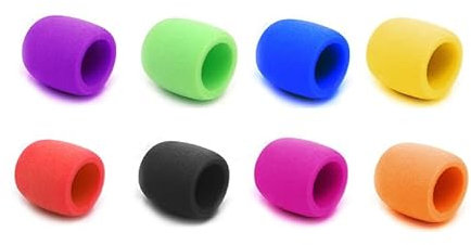 8 Pz colorati Spugna microfono, Antivento microfono, Custodia protettiva in schiuma,Coperture per Microfono Copertura in schiuma per microfono multicolore, spessa, antivento, in spugna, riutilizzabile