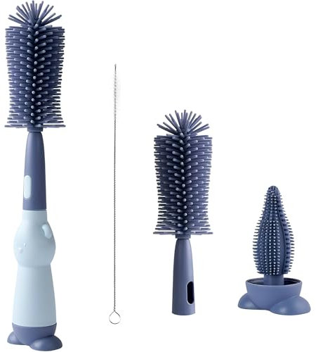 Fudgerzn 3-in-1 Silikon Flaschenbürste Set | Mit Sauger- & Trinkbecher-Reiniger