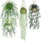 HOTOOLME Artificial Hanging Plant,3 Pack Fake Hanging Plants in Basket,Artificial Trailing Plants With Pots,Fake Ivy for Indoor Outdoor Home Garden Office Wall Decor