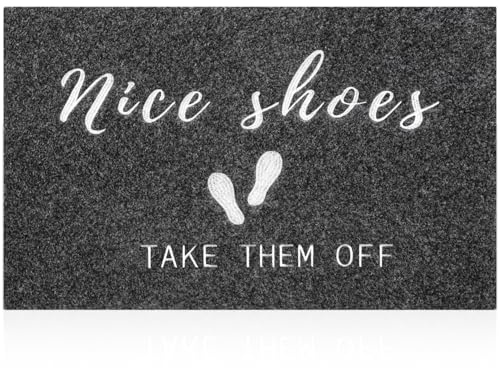 MWAZZLL Nice Shoes Take Off Doormat Non Slip Outdoor Indoor Welcome Mat Super Absorb Mud Large Front Door Home Mats for Entrance,Patio,High Traffic Areas 90x60cm
