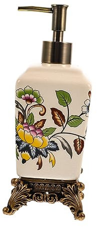 PHENOFICE Lotionflasche Keramikseifenspender Mit Blumendruck Lotionshalter Shampooflasche Für Hotel Handseifenspender Ersatzflasche