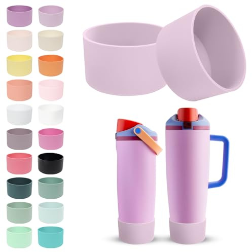 Kaitiaki 2PCS Silicone Boots for 30oz & 40oz Owala Bottles Sway & Tumblers – Non-Slip, Scratch-Resistant, Stability Enhancer for Owala Accessories, Available in 18 Colors (Lavender Mist)