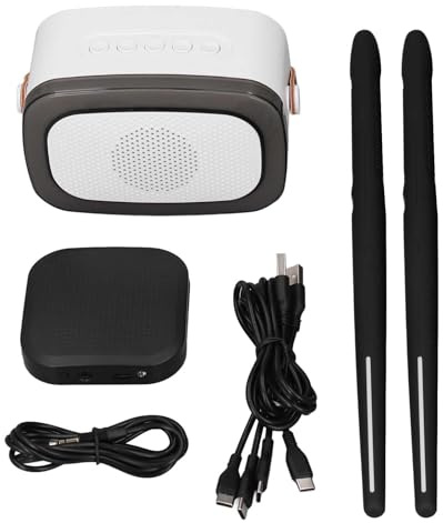 Elektrische Lufttrommel -Set Virtual Air Drum Set mit RGB Light Wireless Bluetooth USB Tragbare Drum Sticks für Kinder Erwachsener Anfänger Abs Material 8 Soundeffekte