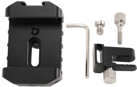 XZXCVN SSD Mounting Bracket, Aluminum Alloy Holder Clip with 1 / 4in Thread Slot, Universal Solid State Drive Mount - Secure Cable Clamping, Cold Shoe Design, Versatile for Video and PC