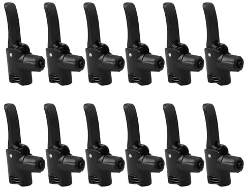Anneome 12pcs Bike Pump Nozzle Adapter Black Plastic Multi-function Valve Replacement Heads for Bicycle Tire Inflation Compatible with Valves Easy Install Portable Air Pump Parts for All