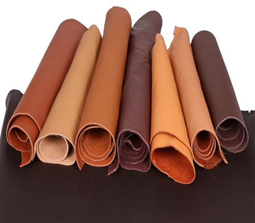 Langlauf Lederreste Echtleder braun 1kg für Basteln Nähen und Lederarbeiten | handsortierte braun Lederstücke in gemischten Formen und Größen für Patchwork, Taschen, Basteln und kreative DIY-Projekte