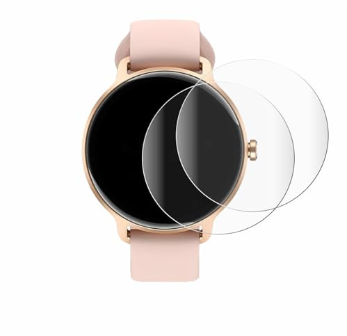 BROTECT Schutzfolie für Yoever Smartwatch 1.27 | 2 Stück Transparenter Displayschutz Made in Germany Klare Full-Screen Folie Full-Cover 3D Curved Montage Kit