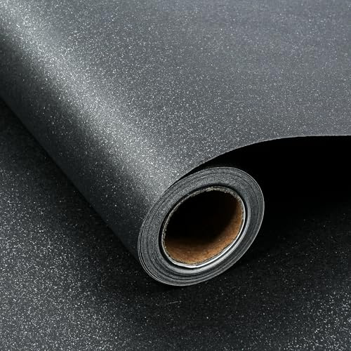 DiULi Geschenkpapier, 43cmx10m Geburtstag Geschenk Papier, Schwarz Mattes Geschenkpapier für Hochzeit, Geburtstag, Weihnachten, Babyparty, Ostern