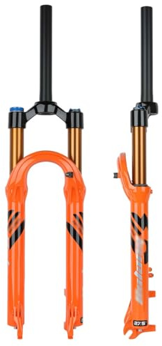 27.5/29 Pollici Downhill Forcella Ammortizzata Tubo Diritto Da 1-1/8 Forcella Aria Mountain Bike Forcella Per Bicicletta Freno A Disco Escursione 120mm QR 9*100mm Per DH XC MTB(Orange-Manual,27.5)