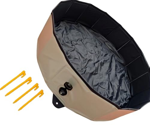 Ldbuejiaja Vasca da bagno per polli e anatre, grande, spaziosa, portatile, pieghevole, struttura stabile con fondo antiscivolo, per animali domestici