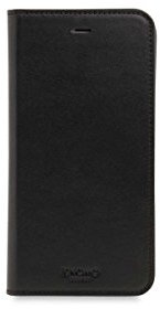 Knomo Premium Leather Folio Cover Case for Apple iPhone 7 Plus - Black