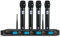 PRORECK MX44 4-Channel UHF Wireless Microphone System with 4 Hand-held Microphones Karaoke Machine for Party/Wedding/Church/Conference/Speech