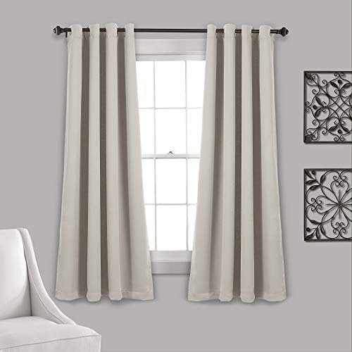 Lush Decor Insulated Grommet Blackout Window Curtain Panels, Pair, 52 W x 63 L, Wheat - Classic Modern Design - Chic Window Decor - Curtains For Living Room, Bedroom, Or Dining Room