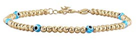 Remi Bijou 925 Silber Armband - Armkette mit Anhänger 'Nazar Boncuk' Türkisches Auge Evil Eye (Gold)