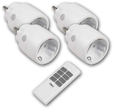 Funk-Steckdosen-Set COMFORT 230V, weiß, 4 Stück + Fernbedienung