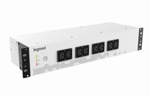 LEGRAND, 19 Rack PDU mit integr. USV-Anlage, 800VA - 480W, 1-phasig 230V mit 8 facher IEC Steckdosenleiste für 19-Zoll Racks / Netzverteilerschränken, Überbrückungszeit bis zu max.15 Minuten, 310331