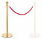 Stagecaptain PLS-150 Deluxe 1.1-150G Absperrständer Personenleitsystem - 1 Edelstahl-Stativ und 1 rotes Seil mit 1,5m Länge - Für Konzerte, Ausstellungen, Hotels, Kinos u.v.m. - gold