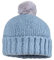 maximo Mädchen Umschlagmütze mit Kunstfellpompon Beanie-Mütze, Flintstone/möve, 51/53