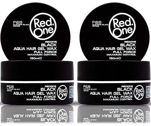 RedOne Cire Aquatique Coiffante Noir 150 ml | Cire Gelée | Maintien supplémentaire | Cire capillaire pour hommes et femmes | Aspect brillant longue durée | Parfum Cerise | Contrôle maximum | Lot de 2