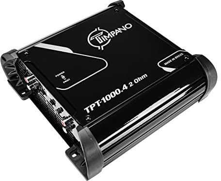 Timpano Compact 4-kanals TPT1000.4 billjudsförstärkare – 4 x 260 watt vid 2 ohm – högeffektiv stereo 12 volt full räckvidd klass D Amp bryggbar