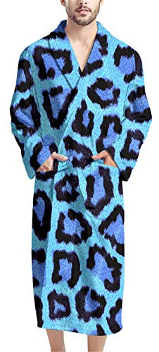 Coloranimal - Accappatoio a maniche lunghe per uomo e ragazzo Blu leopardato. Taglia unica
