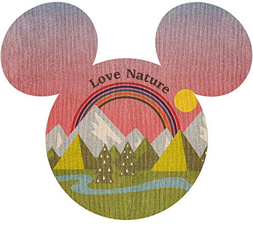 Disney selbstklebende und konturgeschnittene Vlies Fototapete von Komar - Mickey Head Summer Hike - Größe: 127 x 127 cm - Wandtattoo, Kinderzimmer, Jugendzimmer, Wanddekoration