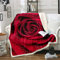 Tbrand Blumen Kuscheldecke 3D Rote Rose Wohndecke für Kinder Frauen Mädchen Romantische Liebe Decke 150x200cm Luxus Flanell Fleecedecke für Sofa