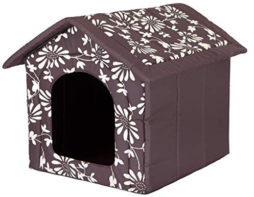 Hundehütte Hundehöhle Hundebett Hundehaus Katzenhöhle mittle L - 52x46 cm braun geblümt