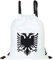 EXPRESS-STICKEREI Sportbeutel wasserdicht Turnbeutel mit Kordelzug | Beutel weiß | Adlerwappen Beuteltasche Männer/Frauen Gym Bag mit Albanien Flagge Rucksack mit Albania Wappen Albanien