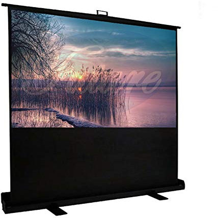 80-inch Portable Pull Up Projection Screen 4:3 White Foldable Floor Stand Projector Screen, for Home or Office