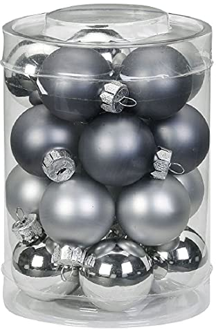 Glaskugeln/Christbaumkugel/Ø 30 mm / 20 Stück/grau/Hazy Grey