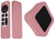 TV Box Silicone Cover Anti-Slip Shockproof Remote Control Protective Case Set for 2021 Apple TV 4K 6Th Generation (Pink)