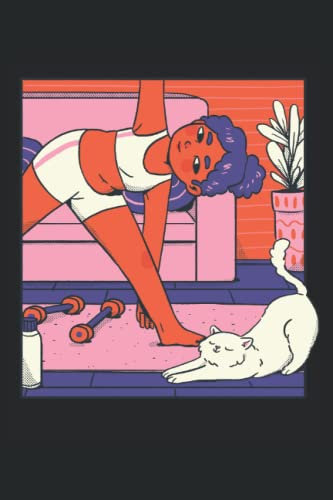 Yoga Vaporwave Katze - Notizbuch für Yogi: DIN A5 (6x9) Notizbuch für Meditation und Spiritualität mit 120 linierte Seiten und Wochentage für die Tagebuch