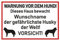 Samunshi® Aufkleber Husky Warnung - Schild Sticker Hinweisschild Warnschild Vorsicht Hund 10 x 6,7cm Husky Warnung schwarz